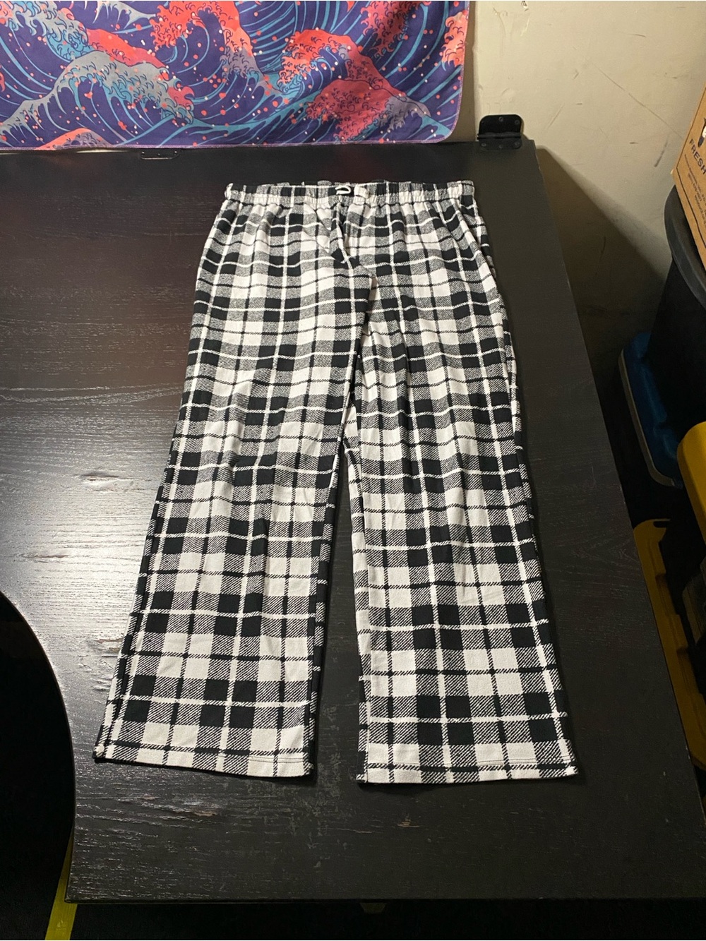 Calvin Klein Black and White Plaid Sleep Pants